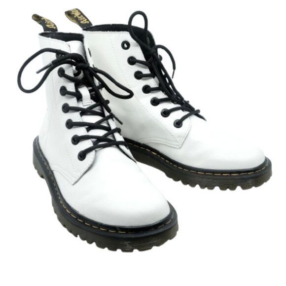 DR MARTENS~Luana Boot~WHITE LEATHER LACE UP COMBAT BOOTS~Women's Size 8 NWOT - Picture 4 of 6